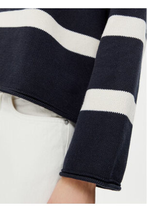 Marc O'Polo Sweter 502 6059 60047 Granatowy Regular Fit. Typ kołnierza: polo. Kolor: niebieski. Materiał: bawełna
