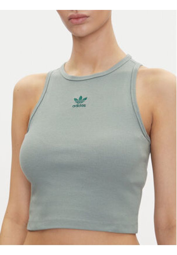 Adidas - adidas Top Essentials JC9005 Zielony Slim Fit. Kolor: zielony. Materiał: bawełna