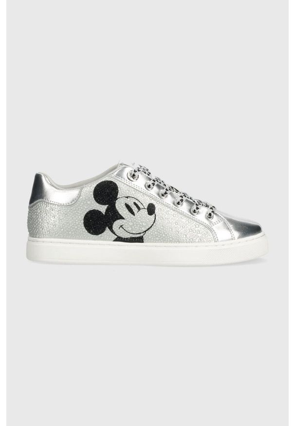 Aldo sneakersy x Disney kolor srebrny 13661573.D100PLSNEAKR. Nosek buta: okrągły. Kolor: srebrny. Materiał: guma. Wzór: motyw z bajki