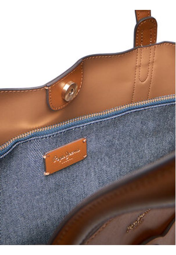 Pepe Jeans Torebka Audrey Limited PL031663 Brązowy. Kolor: brązowy. Materiał: skórzane