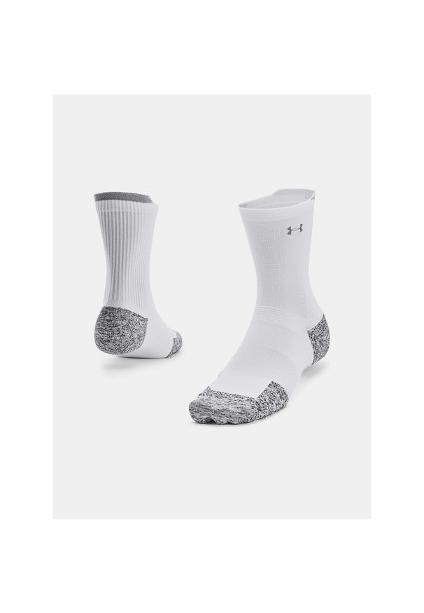 Skarpety do bieganie Under Armour Ad Run Cushion 1Pk Mid. Kolor: biały. Sport: bieganie