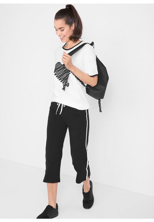 bonprix - Długi shirt sportowy (2 szt.), krótki rękaw. Kolor: biały. Długość rękawa: krótki rękaw. Długość: krótkie. Styl: sportowy