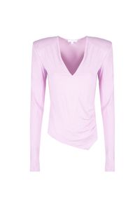 Patrizia Pepe Bluzka | 8M1492/J013 | Kobieta | Fioletowy. Okazja: na co dzień. Kolor: fioletowy. Materiał: wiskoza, elastan. Długość: długie. Styl: casual, elegancki