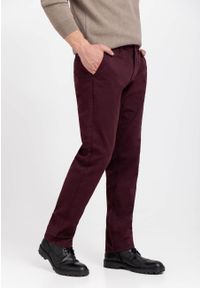 Volcano - Spodnie chinosy R-PARKS. Kolekcja: plus size. Kolor: czerwony. Materiał: tkanina, nubuk, materiał. Wzór: aplikacja, ze splotem. Styl: klasyczny