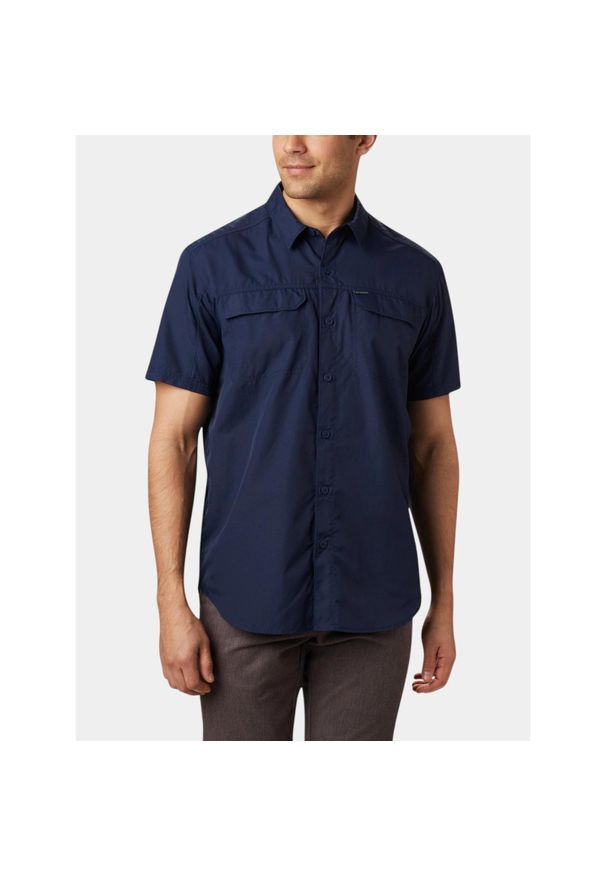 columbia - Koszulka turystyczna męska Columbia Silver Ridge 2.0. Kolor: niebieski. Długość rękawa: krótki rękaw. Długość: krótkie. Sezon: lato. Sport: turystyka piesza