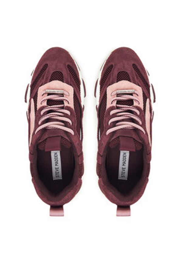 Steve Madden Sneakersy SM11004652 Bordowy. Kolor: czerwony. Materiał: skóra