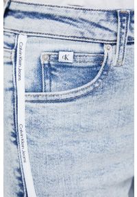 Calvin Klein Jeans jeansy J20J218633.PPYY damskie high waist. Stan: podwyższony. Kolor: niebieski. Wzór: aplikacja #3