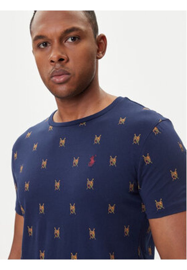 Polo Ralph Lauren T-Shirt 710P00081001 Granatowy Custom Slim Fit. Typ kołnierza: polo. Kolor: niebieski. Materiał: bawełna