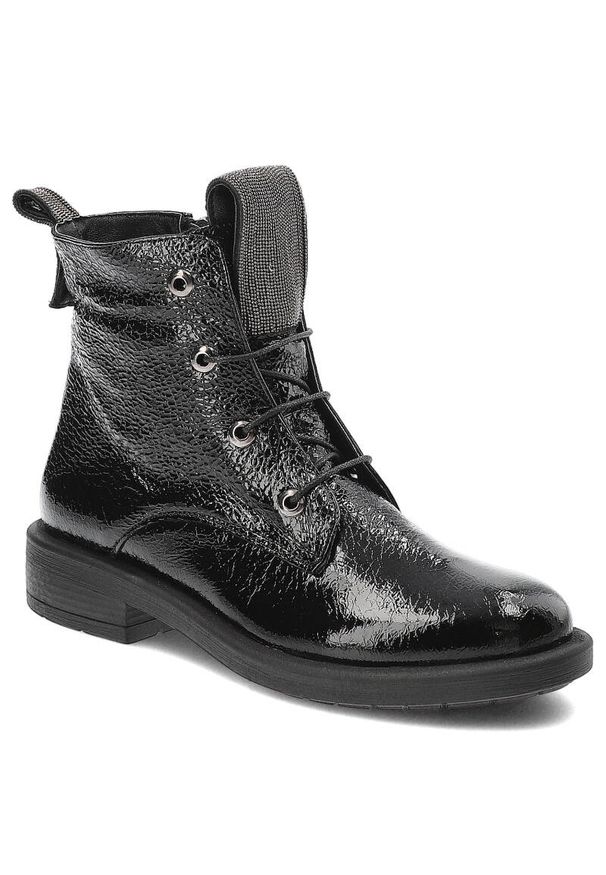 Czarne Botki Venezia Skórzane Buty Damskie. Okazja: na co dzień, do pracy. Kolor: czarny. Materiał: skóra. Styl: casual, klasyczny, elegancki