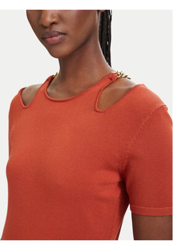 Fracomina Sukienka dzianinowa FJ26SD5001K56501 Czerwony jasny Slim Fit. Kolor: czerwony. Materiał: wiskoza