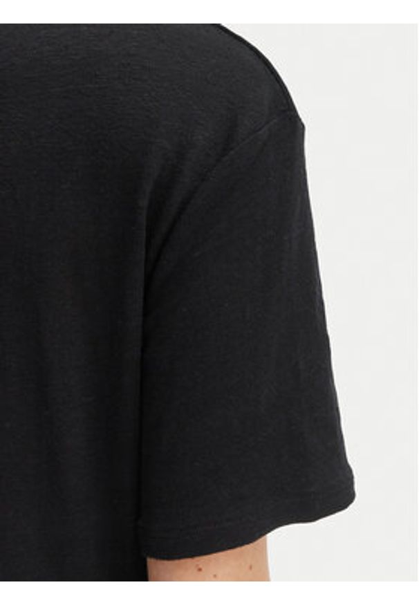 BOSS T-Shirt C_Ela_1 50538645 Czarny Oversize. Kolor: czarny. Materiał: len
