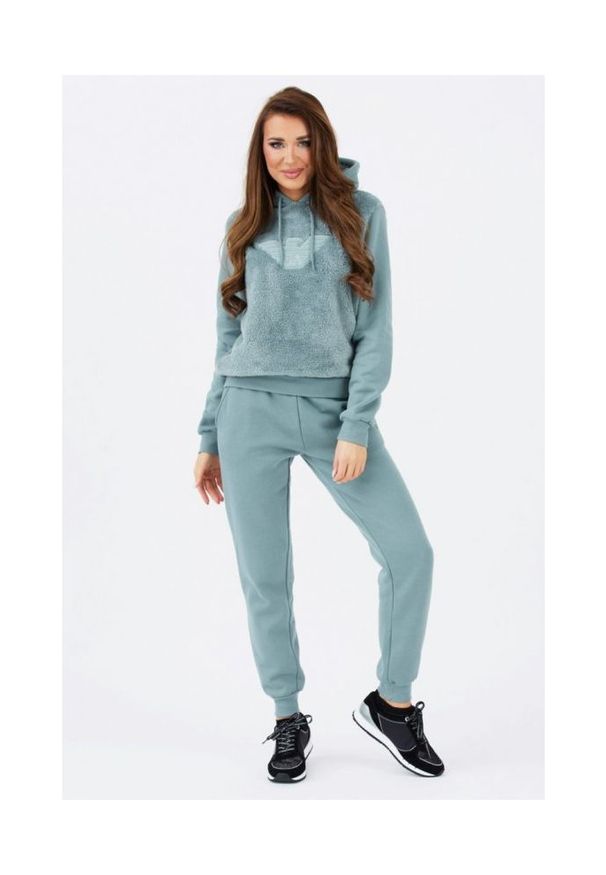 Emporio Armani - EMPORIO ARMANI Zielone damskie spodnie dresowe, Rozmiar S. Kolor: zielony. Materiał: dresówka, bawełna