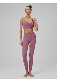 4f - 4F Biustonosz do jogi bezszwowy z niskim wsparciem damski - różowy XS/S. Kolor: różowy. Materiał: materiał. Rodzaj stanika: wyciągane miseczki. Sport: joga i pilates #2