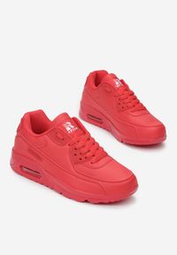 Born2be - Czerwone Buty Sportowe Himemenis. Zapięcie: sznurówki. Kolor: czerwony. Materiał: guma. Szerokość cholewki: normalna. Wzór: aplikacja #5