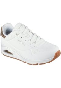 skechers - Adidasy Skechers Uno-jungle Nite, Kobiety. Kolor: biały. Materiał: skóra ekologiczna, materiał. Sport: fitness