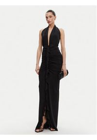 ACCESS FASHION Sukienka wieczorowa 53-3349-391 Czarny Slim Fit. Kolor: czarny. Materiał: syntetyk. Styl: wizytowy