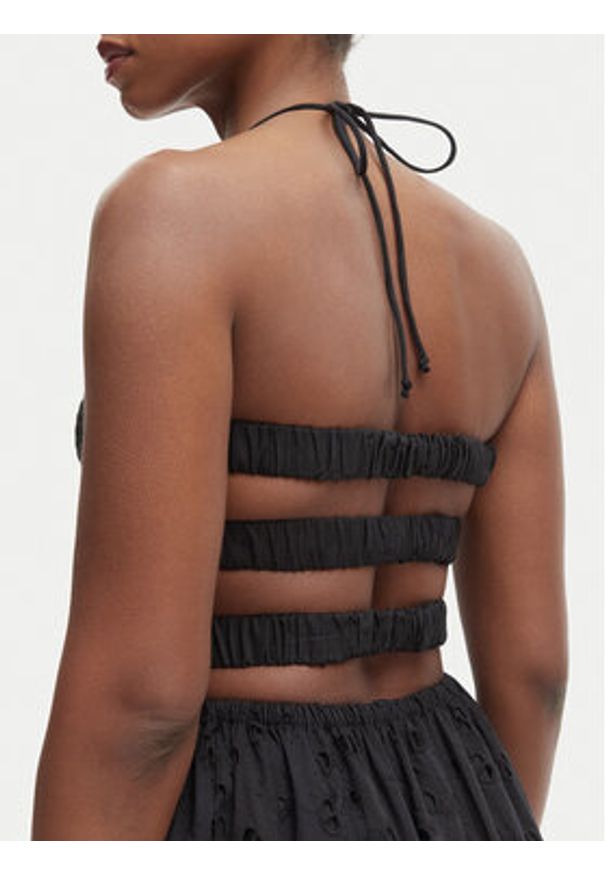 Iconique Sukienka letnia Sirya IC26-007 Czarny Regular Fit. Kolor: czarny. Materiał: bawełna. Sezon: lato