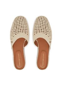 TOMMY HILFIGER - Tommy Hilfiger Klapki Crochet Mule FW0FW08413 Écru. Materiał: skóra #3