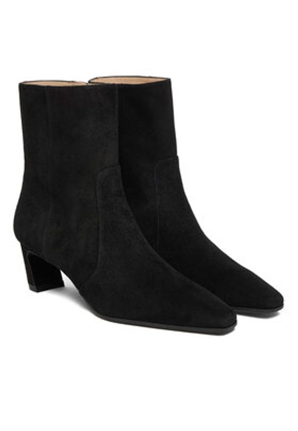 Stuart Weitzman Botki Stassi SM498 Czarny. Kolor: czarny. Materiał: skóra, zamsz