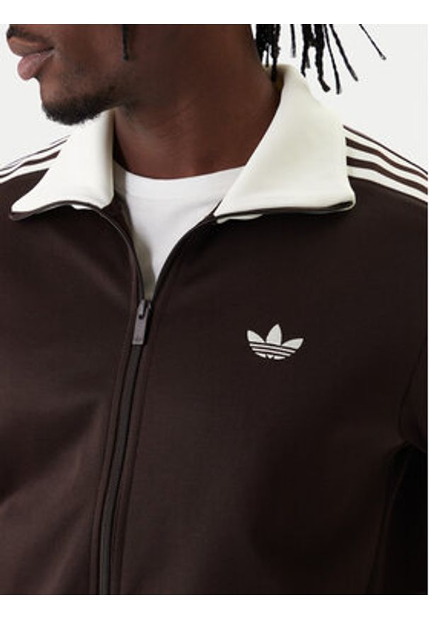 Adidas - adidas Bluza adicolor Classic KE1665 Brązowy Slim Fit. Kolor: brązowy. Materiał: bawełna, syntetyk