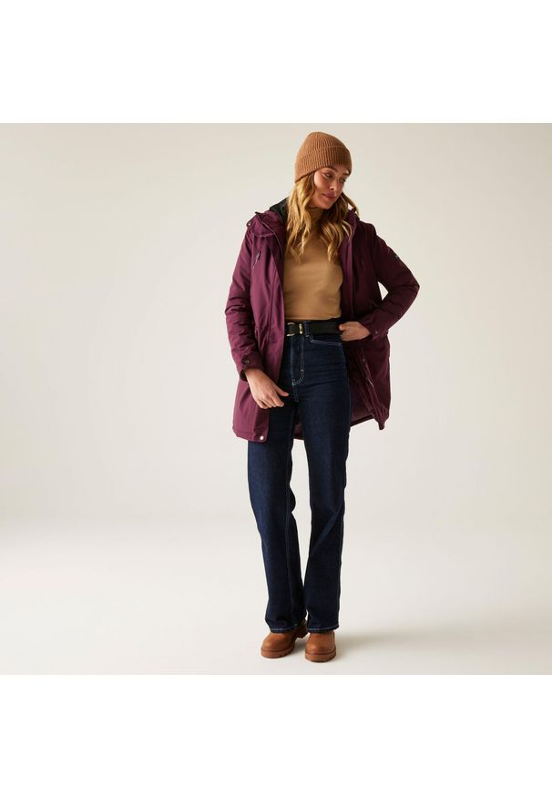 Regatta - Kurtka damska przejściowa ocieplana przeciwdeszczowa Valenta. Kolor: fioletowy. Materiał: tkanina, puch. Sport: turystyka piesza