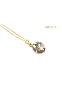 Brazi Druse Jewelry - Naszyjnik Piryt Surowy Mini srebro 925. Materiał: srebrne. Kamień szlachetny: kryształ #3