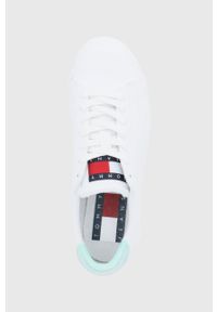 Tommy Jeans buty skórzane kolor biały. Nosek buta: okrągły. Zapięcie: sznurówki. Kolor: biały. Materiał: skóra #5