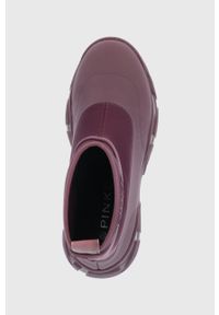 Pinko Botki damskie kolor fioletowy na platformie. Nosek buta: okrągły. Kolor: fioletowy. Materiał: guma. Obcas: na platformie #2