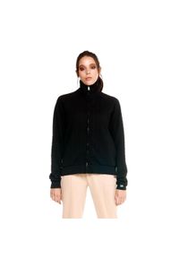 LEONE 1947 APPAREL - Damska bluza z golfem Leone zapinana na zamek błyskawiczny w kolorze szarym. Typ kołnierza: golf. Kolor: czarny. Materiał: tkanina. Sport: golf