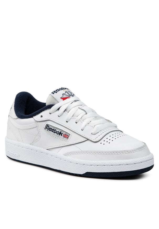 Buty Reebok Club C 85 AR0457 White/Navy. Kolor: biały. Materiał: skóra. Model: Reebok Club