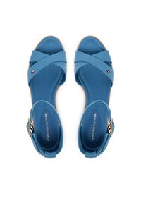 TOMMY HILFIGER - Tommy Hilfiger Espadryle Hemp Crossover Strap Wedge Espadrilles FW0FW09332 Niebieski. Kolor: niebieski. Materiał: materiał #3