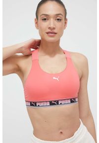 Puma biustonosz sportowy Feel It kolor różowy. Kolor: różowy. Materiał: skóra, materiał. Rodzaj stanika: wyciągane miseczki. Sport: fitness, taniec