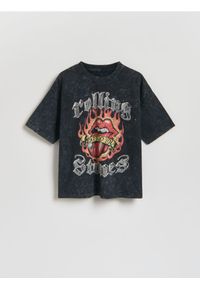 Reserved - T-shirt The Rolling Stones - czarny. Kolor: czarny. Materiał: bawełna, dzianina #1