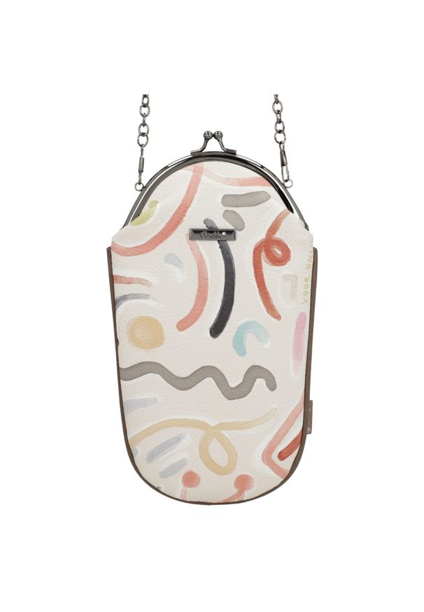 Etui na okulary damskie Anekke, z dekoracyjnym nadrukiem i metalowym logo zamykane na zatrzask z ozdobnym łańcuszkiem łączy praktyczność z oryginalny. Wzór: nadruk. Styl: casual, elegancki, klasyczny. Rodzaj torebki: na ramię