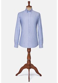 Lancerto - Koszula Niebieska w Prążek Midland. Typ kołnierza: button down. Kolor: niebieski. Materiał: tkanina, bawełna. Wzór: prążki. Styl: klasyczny, vintage, sportowy #1