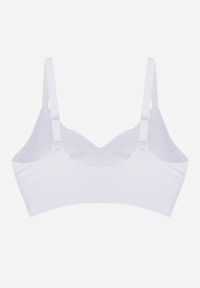 Born2be - Biały Biustonosz z Usztywnianymi Miseczkami i Transparentną Wstawką Zeriga. Kolor: biały. Wzór: gładki #5