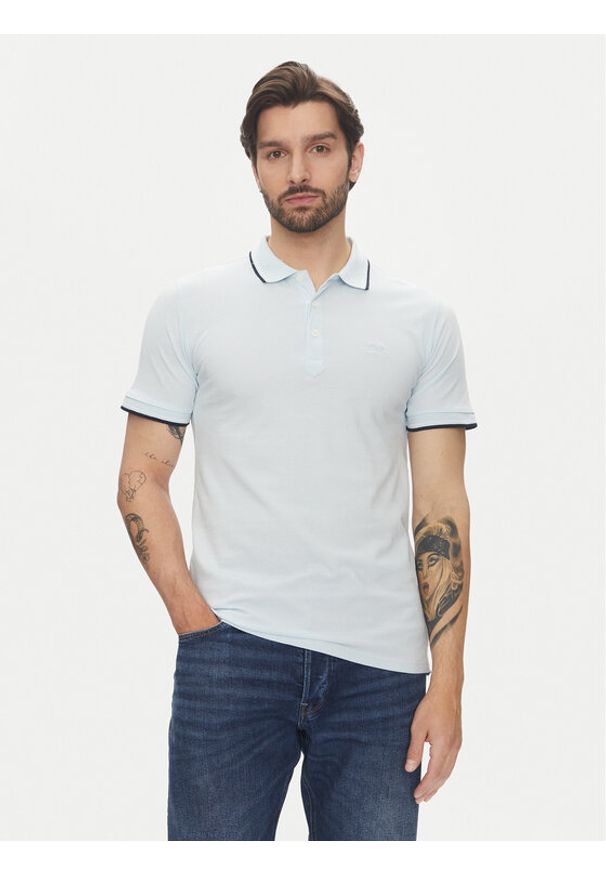 Lindbergh Polo 30-404010 Niebieski Relaxed Fit. Typ kołnierza: polo. Kolor: niebieski. Materiał: bawełna