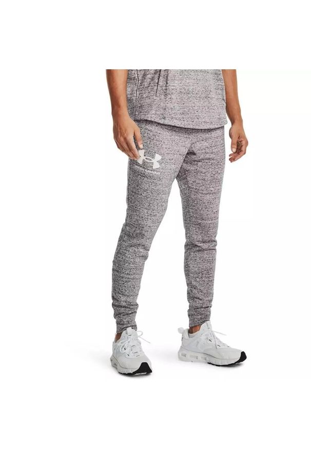 Spodnie dresowe męskie Under Armour RIVAL TERRY JOGGER. Kolor: szary. Materiał: dresówka. Sport: fitness