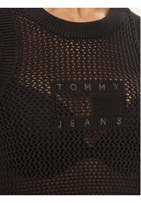 Tommy Jeans Sukienka letnia Open Stitch Flag DW0DW17930 Czarny Regular Fit. Kolor: czarny. Materiał: bawełna. Sezon: lato