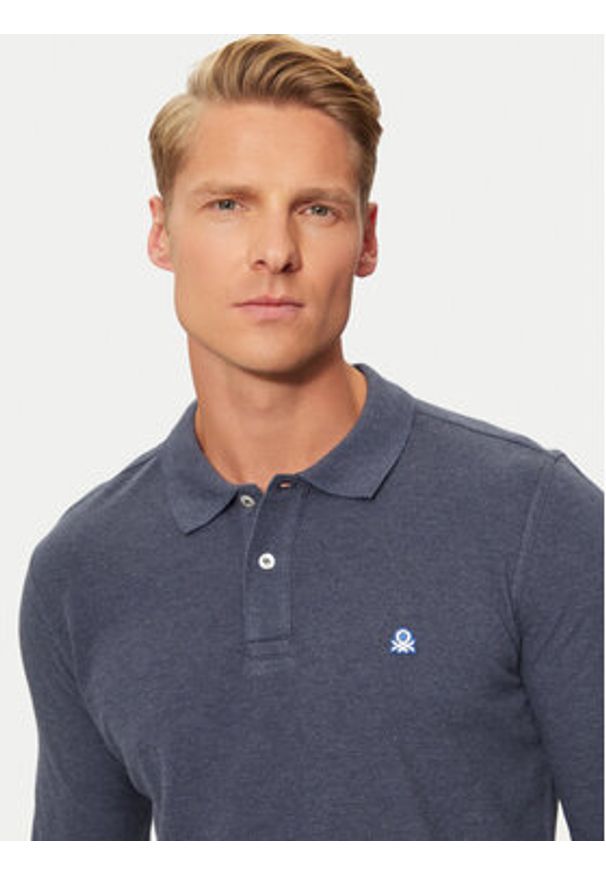 United Colors of Benetton - United Colors Of Benetton Polo 3088U3025 Granatowy Regular Fit. Typ kołnierza: polo. Kolor: niebieski. Materiał: bawełna