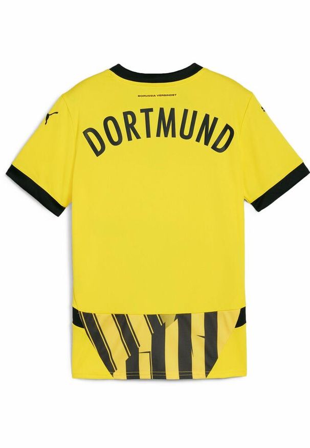 Puma - Młodzieżowa koszulka pucharowa Borussia Dortmund 24/25 PUMA Faster Yellow Black. Kolor: żółty, wielokolorowy, czarny