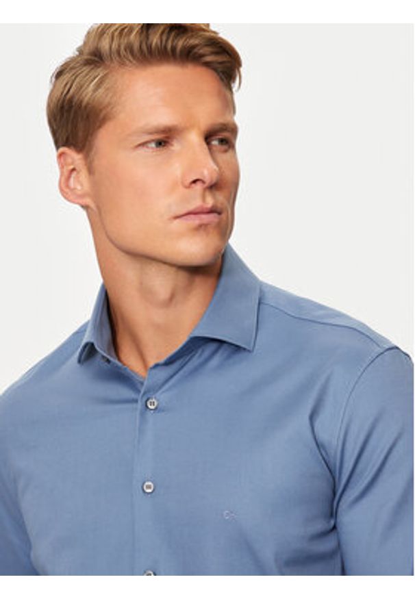 Calvin Klein Koszula K10K113546 Niebieski Regular Fit. Kolor: niebieski. Materiał: bawełna