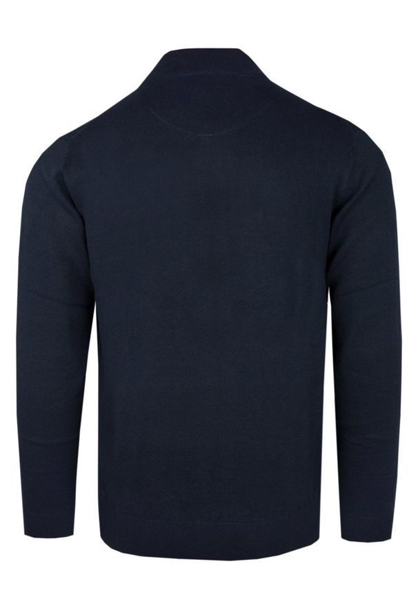 Rozpinany Sweter Bawełniany (Kardigan) - Adriano Guinari - Granatowy. Kolor: niebieski. Materiał: bawełna. Sezon: zima, jesień