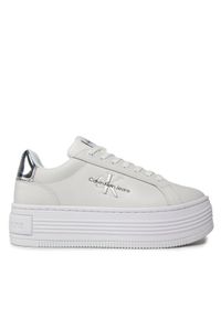 Calvin Klein Jeans Sneakersy YW0YW01457 Biały. Kolor: biały. Materiał: skóra