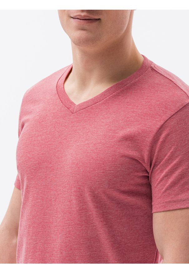 Czerwony t-shirt Ombre Clothing melanż