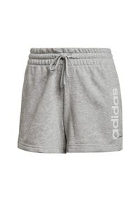 Adidas - Calções Essensials Slim Logo de Ginástica e Pilates em Algodão Mulher. Kolor: biały, szary, wielokolorowy. Sport: joga i pilates