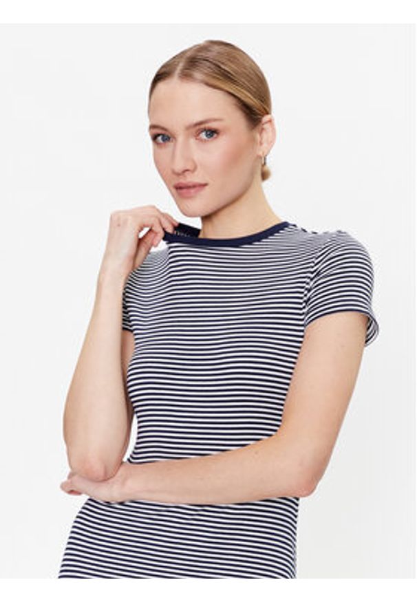 Polo Ralph Lauren Sukienka codzienna 211892669001 Granatowy Regular Fit. Okazja: na co dzień. Typ kołnierza: polo. Kolor: niebieski. Materiał: bawełna. Typ sukienki: proste. Styl: casual