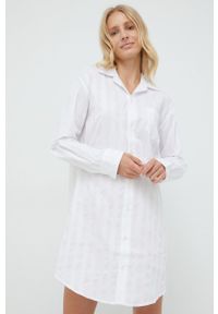 Lauren Ralph Lauren koszula nocna bawełniana kolor biały bawełniana. Kolor: biały. Materiał: bawełna. Długość: długie