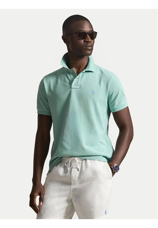 Polo Ralph Lauren Polo 710536856503 Zielony jasny Slim Fit. Typ kołnierza: polo. Kolor: zielony. Materiał: bawełna