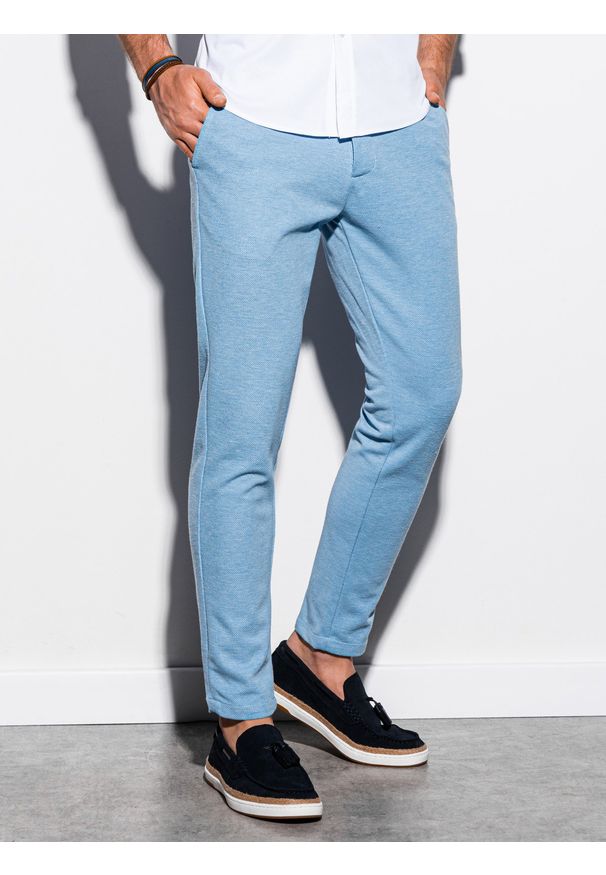 Niebieskie spodnie Ombre Clothing eleganckie